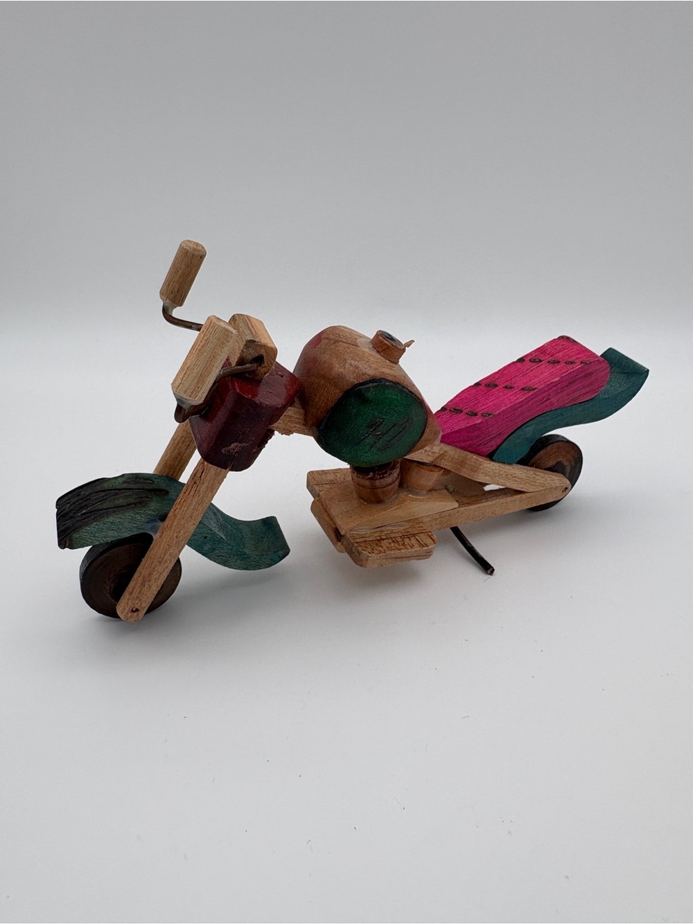 Harley Davidson Wooden Miniature Motorcycle Bike Handmade Wood Chopper Retro